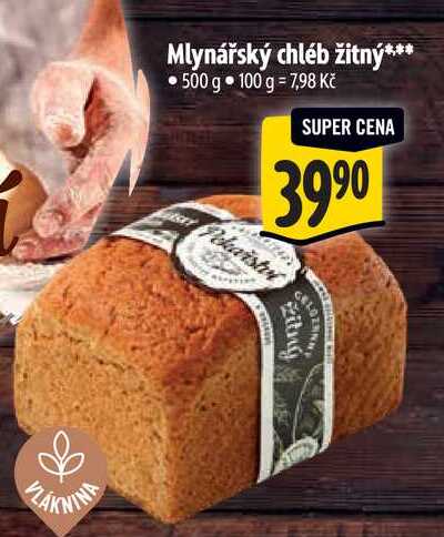 Mlynářský chléb žitný, 500 g