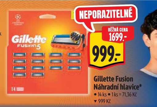 Gillette Fusion Náhradní hlavice, 14 ks 