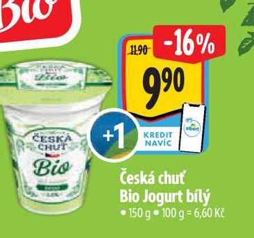 Česká chuť Bio Jogurt bílý, 150 g