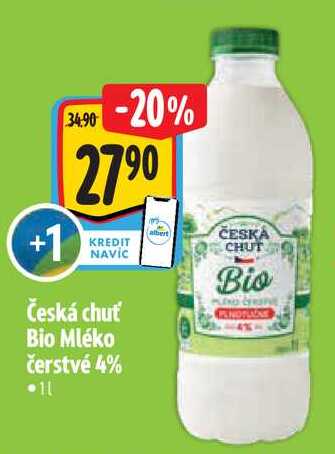 Česká chuť Bio Mléko čerstvé 4%, 1 l