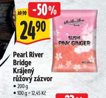 Pearl River Bridge Krájený růžový zázvor, 200 g 
