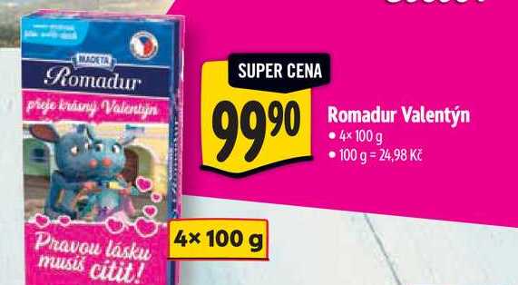 Romadur Valentýn, 4x 100 g 