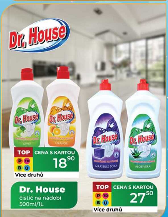 Dr. House čistič na nádobí 500ml/1L 