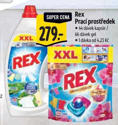 Rex Prací prostředek, 44 dávek kapsle/66 dávek gel