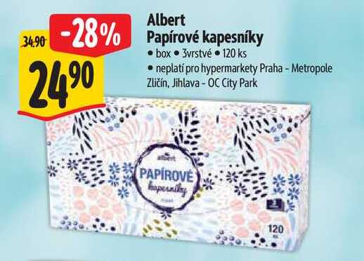 Albert Papírové kapesníky, 120 ks