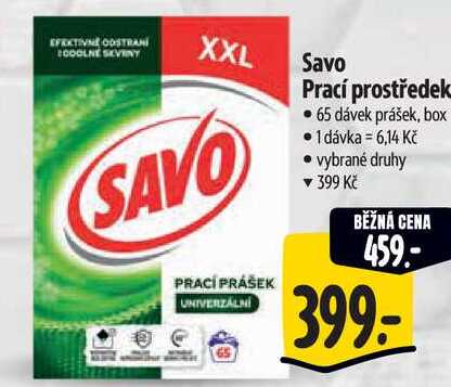 Savo Prací prostředek, 65 dávek