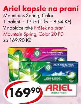 Ariel kapsle na praní, 19 ks 