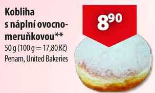 Kobliha s náplní ovocno- meruňkovou, 50 g  