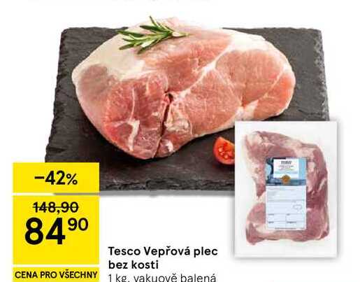 Tesco Vepřová plec bez kosti, 1 kg 