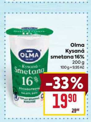 Olma Kysaná smetana 16% 200 g 