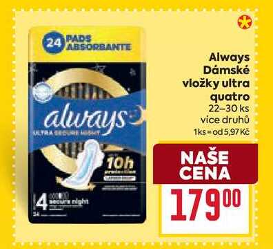 Always Dámské vložky ultra quatro 22-30 ks