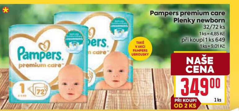 Pampers premium care Plenky newborn 32/72 ks
