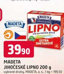 MADETA EXTRA SMETANOVE JIHOČESKÉ LIPNO 200 g 