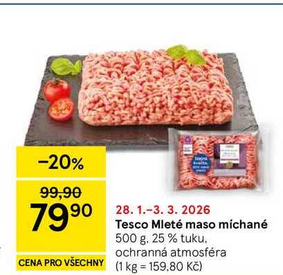 Tesco Mleté maso míchané, 500 g 
