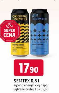 Semtex 500ml, vybrané druhy