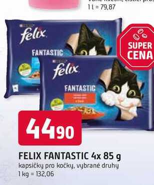 FELIX FANTASTIC 4x 85 g kapsičky pro kočky