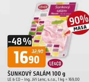 LE&CO ŠUNKOVÝ SALÁM 100 g