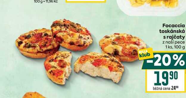 Focaccia toskánská s rajčaty z naší pece 1ks, 100 g