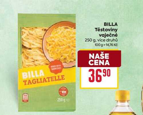 BILLA Těstoviny vaječné 250 g