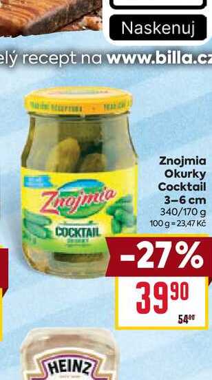 Znojmia Okurky Cocktail 3-6 cm 340/170 g