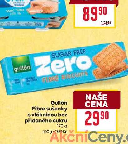 Gullón Fibre sušenky s vlákninou bez přidaného cukru 170 g