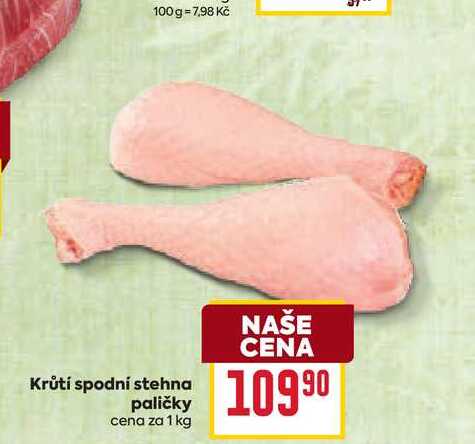 Krůtí spodní stehna paličky cena za 1 kg