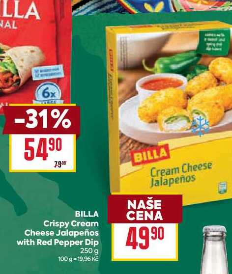 BILLA Cream Cheese Jalapeños with Red Pepper Dip 100 g