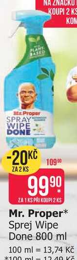 Mr. Proper Sprej Wipe Done 800 ml