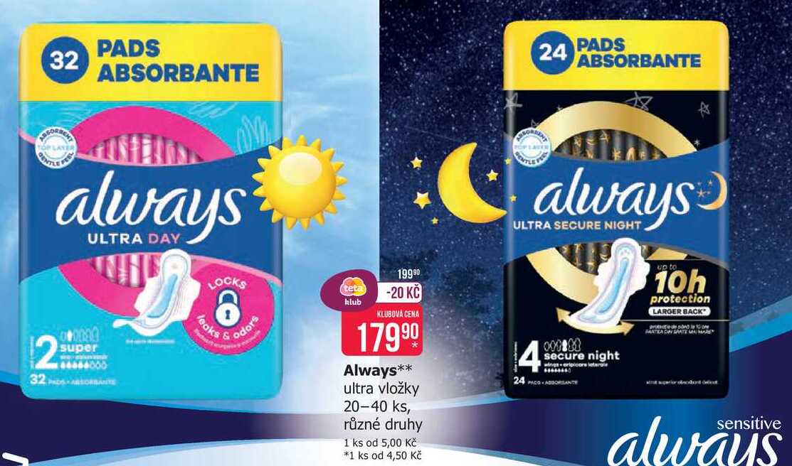 Always ultra vložky 20-40 ks, různé druhy