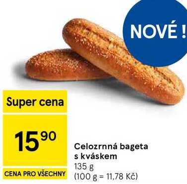 Celozrnná bageta s kváskem, 135 g 