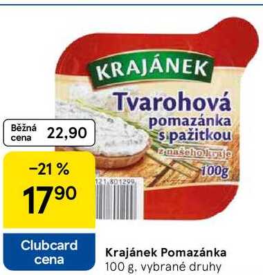 Krajánek Pomazánk, 100 g, vybrané druhy 