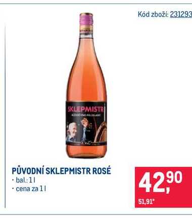 PŮVODNÍ SKLEPMISTR ROSÉ 1l