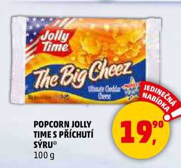 POPCORN JOLLY TIME S PŘÍCHUTÍ SÝRU, 100 g 