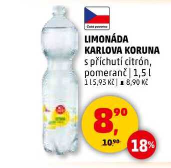 LIMONÁDA KARLOVA KORUNA, 1,5 l