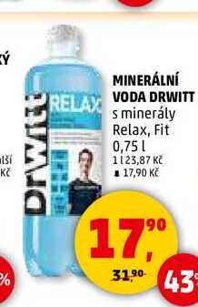 MINERÁLNÍ VODA DRWITT, 0,75 l