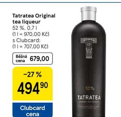 Tatratea Original tea liqueur 52%, 0.7 l