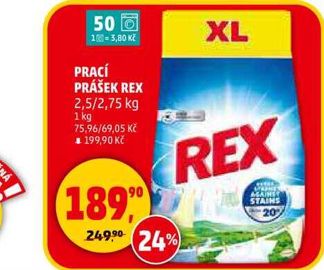 PRACÍ PRÁŠEK REX, 2,5 kg