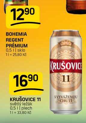 KRUŠOVICE 11 světlý ležák 0,51 plech 