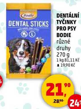 DENTÁLNÍ TYČINKY PRO PSY BODIE, 270 g