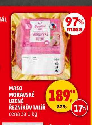 MASO MORAVSKÉ UZENÉ ŘEZNÍKŮV TALÍŘ, 1 kg 