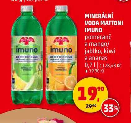 MINERÁLNÍ VODA MATTONI IMUNO, 0,7 l