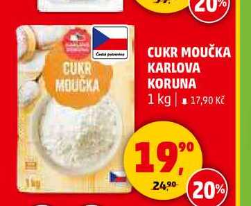 CUKR MOUČKA KARLOVA KORUNA, 1 kg