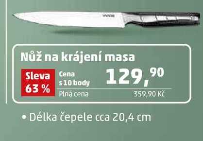 Nůž na krájení masa  Délka čepele cca 20,4 cm 