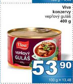 Viva konzervy vepřový guláš 400 g