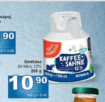 Smetana do kávy 12% 200g