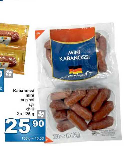 Kabanossi mini originál sýr chilli 2 x 125 g