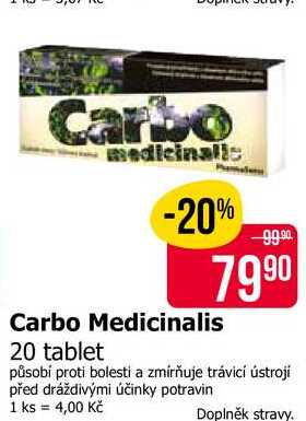 Carbo Medicinalis 20 tablet 
