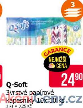 Q-Soft 3vrstvé papírové kapesníky 10x10