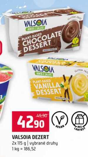 VALSOIA DEZERT 2x 115 g vybrané druhy 