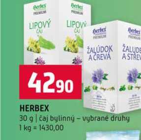 HERBEX 30 g čaj bylinný vybrané druhy